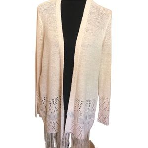 NWT Michael Kors Crochet Fringe Eyelet Cardigan (SWD)